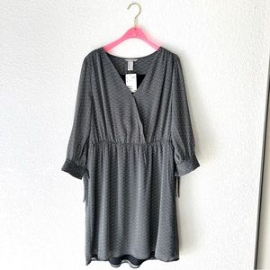 NWT H&M Geo Long Sleeve Shift Dress Size 14